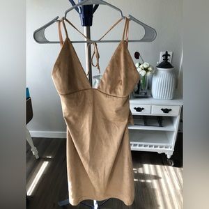 Tan Open Back Dress - PPLA